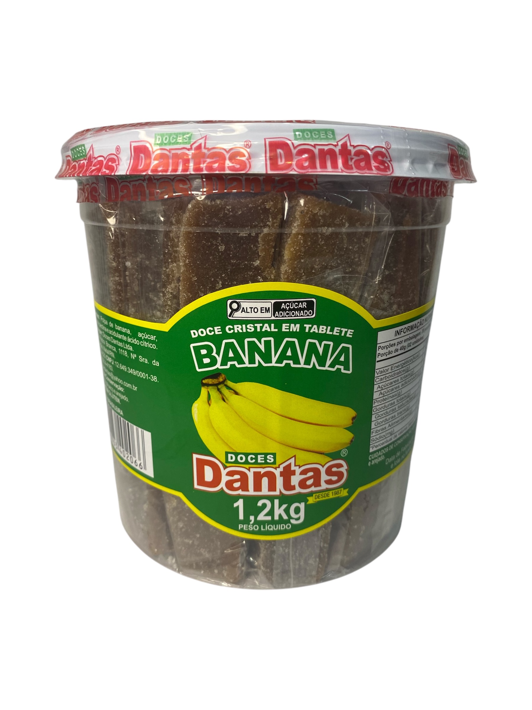 Doce Cristal em Tablete - Banana – 08x1,2kg