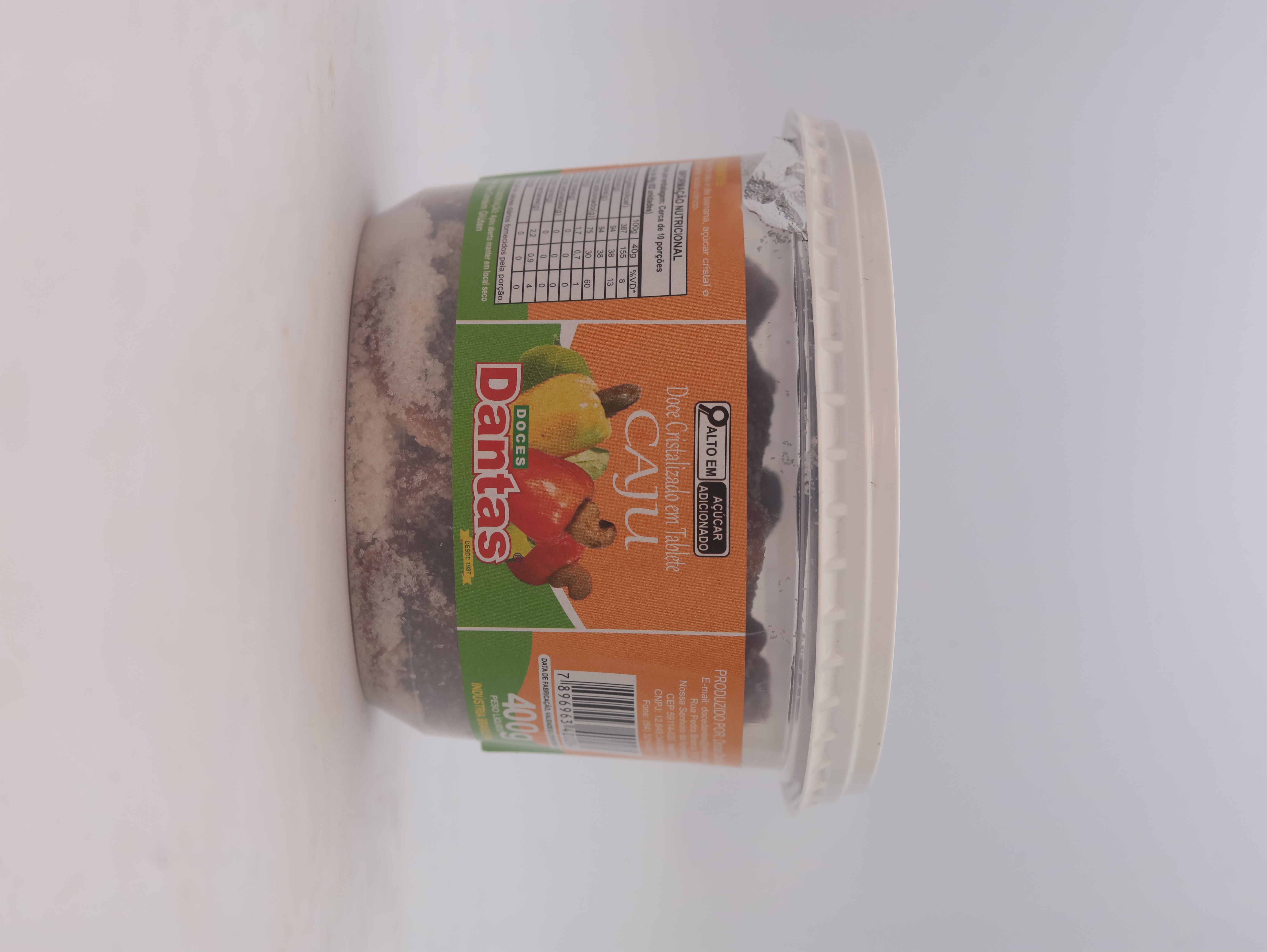 Doce Cristalizado em Tablete - Caju – 12x400g